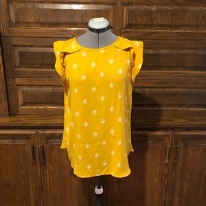 Yellow tee with floral design